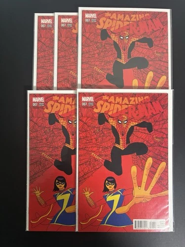 AMAZING SPIDER-MAN (2014) #7 NM MS. MARVEL PULIDO 1:25 variant Marvel Lot Of 5