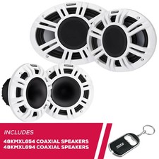 Kicker 48KMXL654 6.5"  48KMXL694 6x9" 4 2-Way Marine LED HLCD Coaxial Speakers