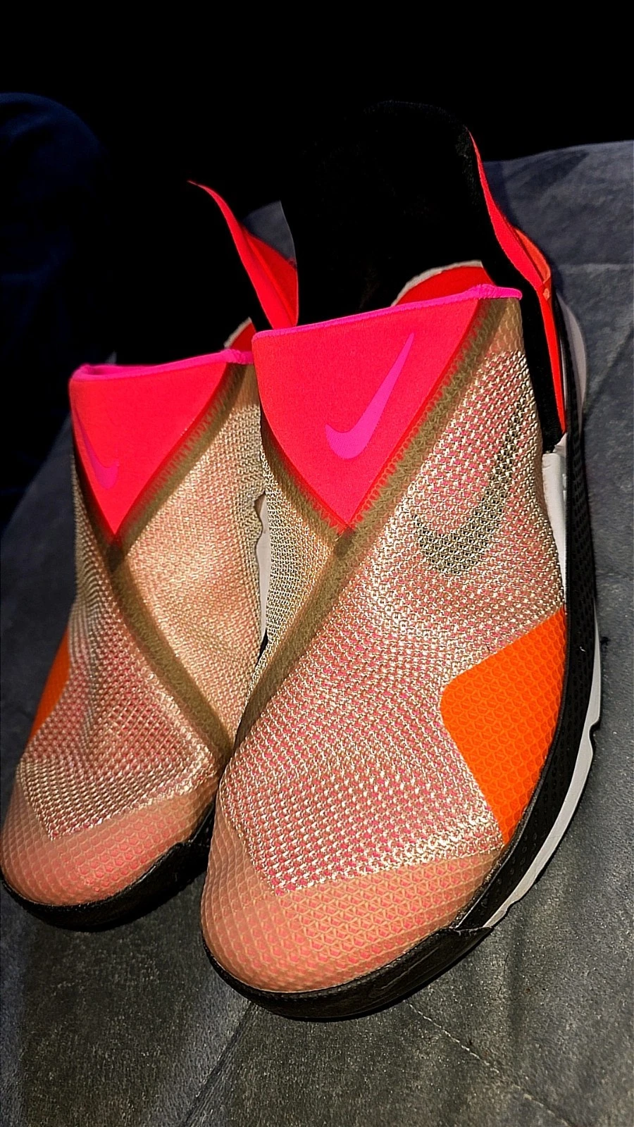 Nike Go FlyEase Slip On Colorblock Pink Orange Black Breathable Sneakers Men