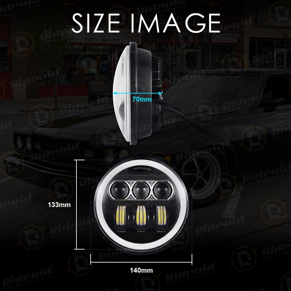 Faro proyector LED DRL 5 3/4" 5,75" para Harley-Davidson Night Train FXSTB Foto 2 de 4