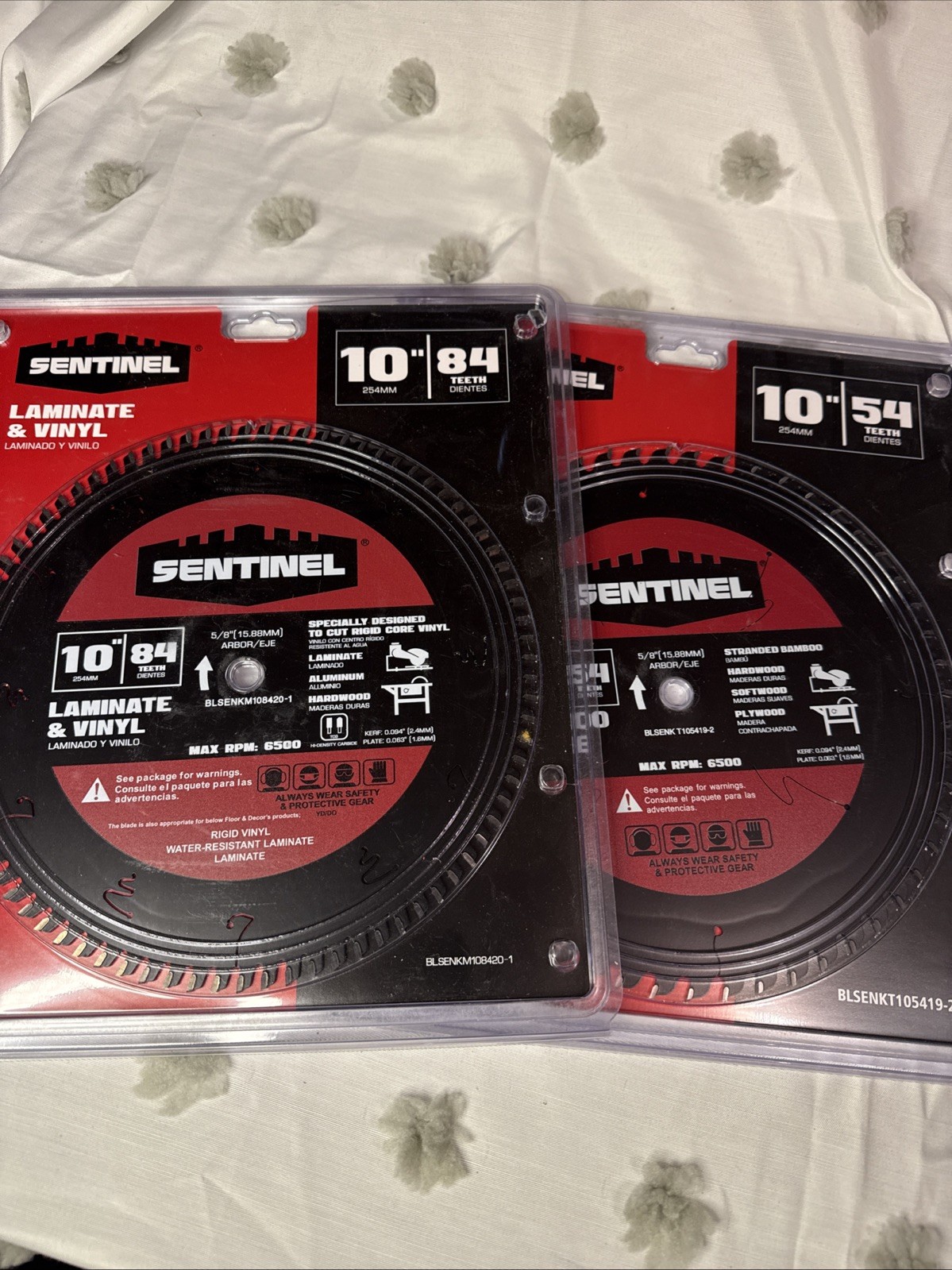 10in Laminate Vinyl Blade 84T & 54T - Sentinel BLSENKM108420-1