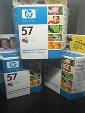 Lot of 3 Hp 57 C6657AN Tri-Color Inkjet Print Cartridge NEW SEALED EXP 2008