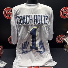 Lou Holtz Notre Dame Signed Handprint Jersey Autographed Beckett BAS Irish