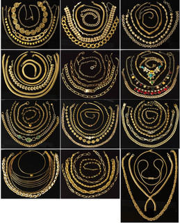 62 Pc Vintage Gold Tone Collar Necklaces Lot ANNE KLEIN KENDRA SCOTT 18KGP #89