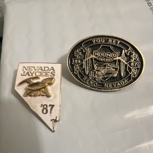 Jaycees Nevada 1987 Collectible Reno Pinback Organization Souvenir Badge