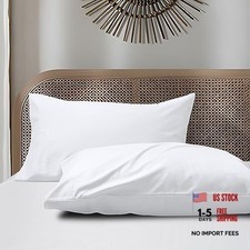 Cotton Pillow Cases Size Set of 2, 800 Thread Count 100 Standard White