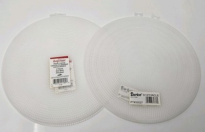 Lot of 5 Quick Shape Plastic Canvas Round Circle Pre-cut Shapes 9'' & 9.5'' Uniek