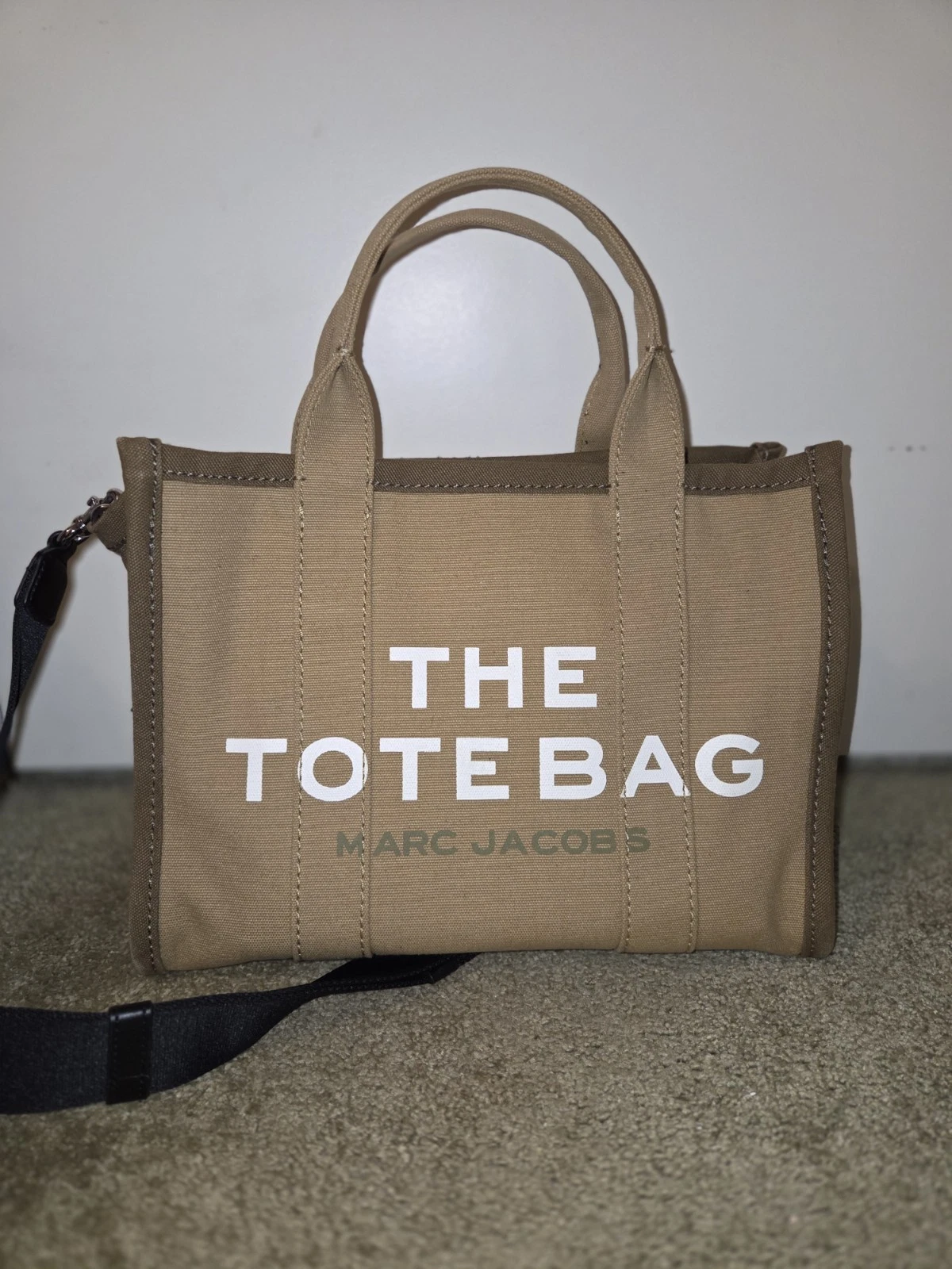 Marc Jacobs THE Tote Bag 12x9.5” - Canvas Tan Beige With Shoulder Strap