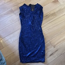 Fashion Nova Shine Baby Shine Shoulder Pad Mini Dress Royal Size M