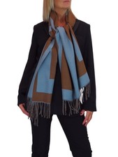 Women's Soft Oversized Blanket Scarf Shawl For Her Block Stripe Pattern