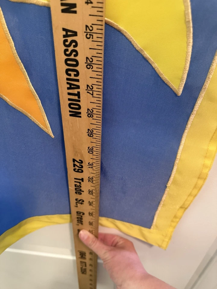 复古微笑太阳花园旗帜黄色和蓝色贴花 27x32 英寸 — 第 2/4 张图片