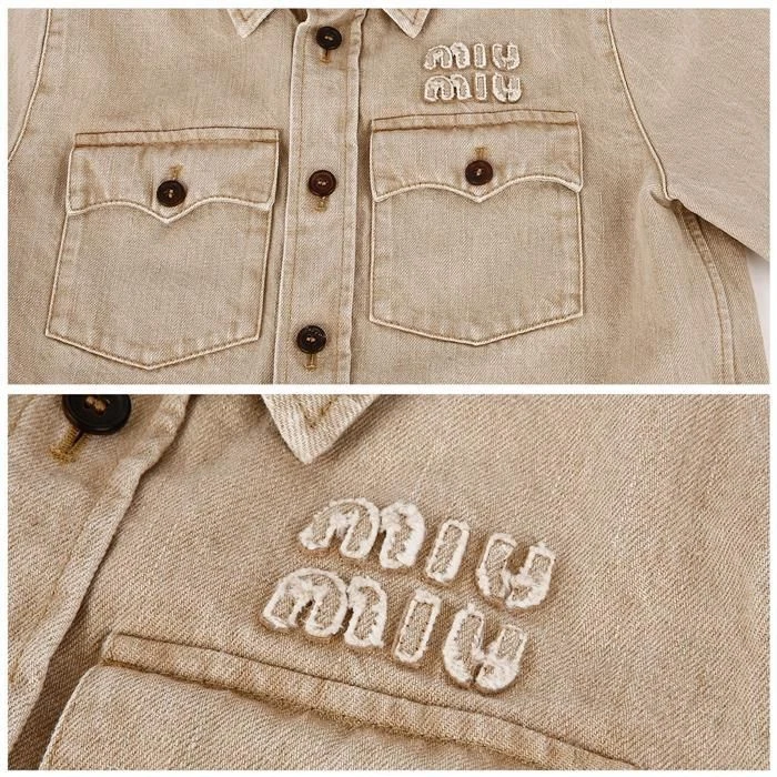 Camicia denim logo Miu Miu 100917105