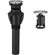 Bathroom Sink Pop-Up Drain with Overflow in Brushed Nickel