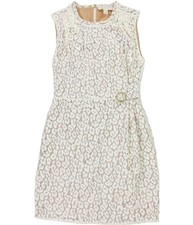 Michael Kors Womens Lace Twist Front Sheath Dress, Off-White, Petite, P/PS