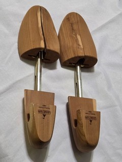 SET VINTAGE 2 LEGGENDE IN LEGNO SCARPA ESTENSORE ALBERO UOMO 10 11 REGOLABILE