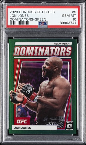 2023 PANINI DONRUSS OPTIC UFC DOMINATORS GREEN #9 JON JONES 1/5 PSA 10