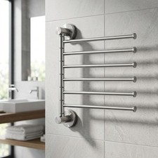 Compact 6 Arm Swivel Towel Rack SUS304 Stainless Steel for Small Bathrooms