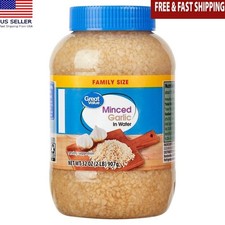 Minced Garlic in Water Family Size 32oz Glass Jar Gluten-Free Shelf Stable New
