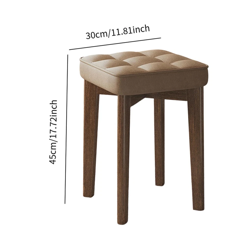 Wood Bar Stool Multifunctional Bar Upholstered Stool for Office Dorm Studio - Image 3 of 4