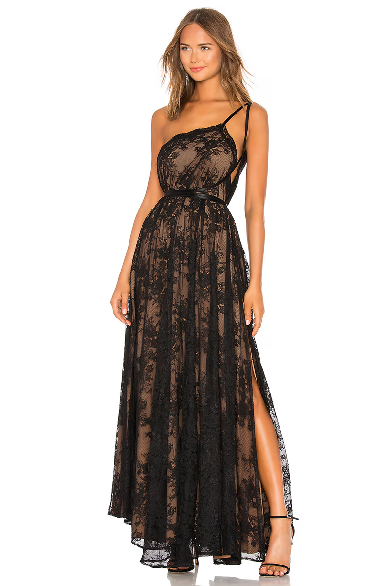 lace inlay dress Sleeveless Collared Lace Fit And Flare Dress In Black main image 1