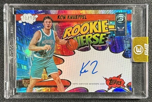 KON KNUEPPEL 2025-26 TOPPS THREE 3 #RV-KK ROOKIE ROOKIEVERSE AUTO GOLD RC 10/10