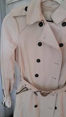 Eleganter Damen-Trenchcoat in Cremeweiß von ZARA Basic, Neuwertig, Größe XS