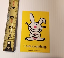 Vintage It's Happy Bunny "I Hate Everything" Jim Benton Sticker