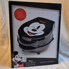 Mickey Mouse Novedad Waffle Maker Disney Plato de Cerámica Negro Eléctrico-NUEVO en caja