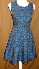 Forever 21 Skater Dress Suze Small Zip Back Double Button at Neck