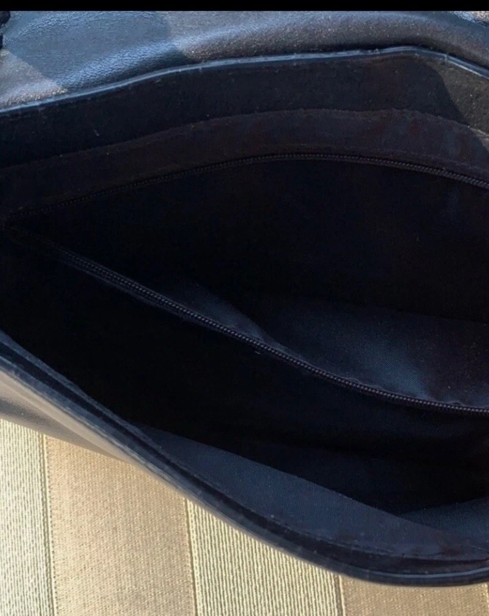 Andrew Marc New York Black Genuine Leather Purse Bag Whipstitch Accents  - Image 2 of 4