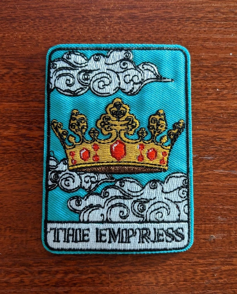 Empress Patch Tarot Card Crown Fantasy Inspiration Embroidered Iron On 3.5x2.5" - Image 2 of 4