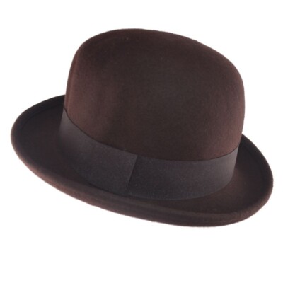 SALE Brown Soft Crushable Derby Bowler Hat Unisex Vintage