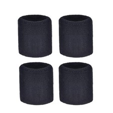 2 Pair Wrist Sweatbands for Kid Sports Wristbands, 2.36x2.36inch Black