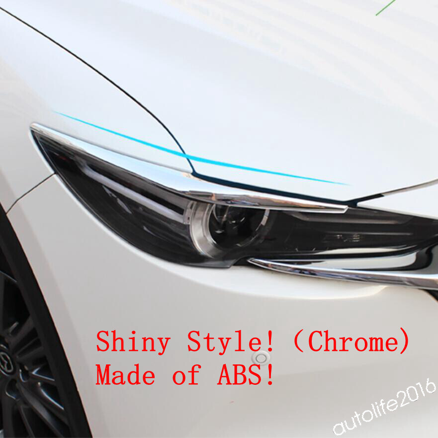 Chrome Head Lights Lamps Eyelid Cover Trim For Mazda CX-5 2017- 2023 Accessories