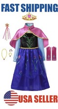 Anna Frozen Princess Dress Up Set Girls Costume US Fast Shipping