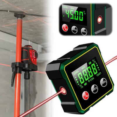 Digital Angle Finder with Electronic Laser-4-side Strong Magnetic Angle Gauge DE
