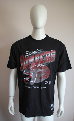 Mitchell Ness Essendon Bombers AFL Mens Black Exploding Ball T
