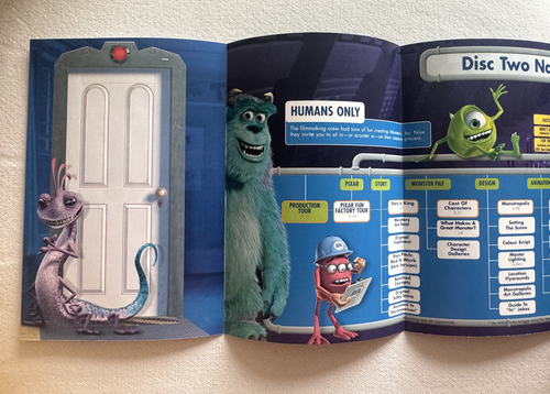 'MONSTERS, INC.' 2 DISC DVD PIXAR COLLECTORS EDITION GATEFOLD COVER & POSTER - Picture 7 of 8