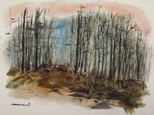 ORIGINAL Landscape Watercolor Painting JMW art John Williams Impressionism Trees