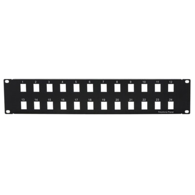 2U 19'' 24 port Blank Panel for Keystone Jack
