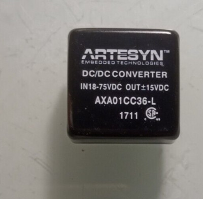 ARTESYN DC/DC CONVERTER AXA01CC36-L   -  in 18-75vdc out -15vdc