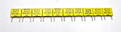 Kondensator 10 x 100 pF 160 V (0,1 nF) RM 7,5   Wima FKC  Folienkondensator