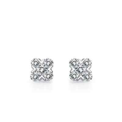 Solid 950 Platinum, 1.00CT Natural Round Cut Real Diamonds Fine Studs Earrings