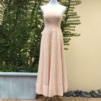 Nicole Miller blush pink strapless gown