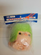 Vintage Westrim Crafts MITZY 9602 4" Doll Head Hands Green Hair NEW In PKG