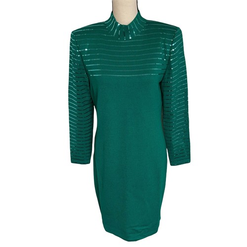 Green Sequined Sanatana Knit Dress Made 