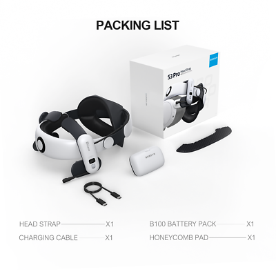 BOBOVR S3 Pro battery Head Strap for Meta Quest 3/Quest 3s,Head