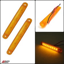 2X  Orange  12V 9 LED Side Front Marker Indicators Lights Lamp Truck Trailer