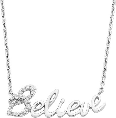 Diamant 1/12 kt Believe 20'' Halskette in Sterlingsilber