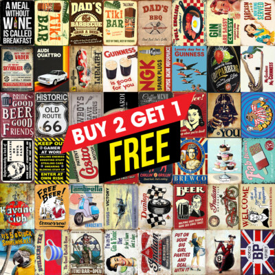 Tin Sign Plaque Pub Bar Vintage Style Retro Wall Decor Poster Home Club ...